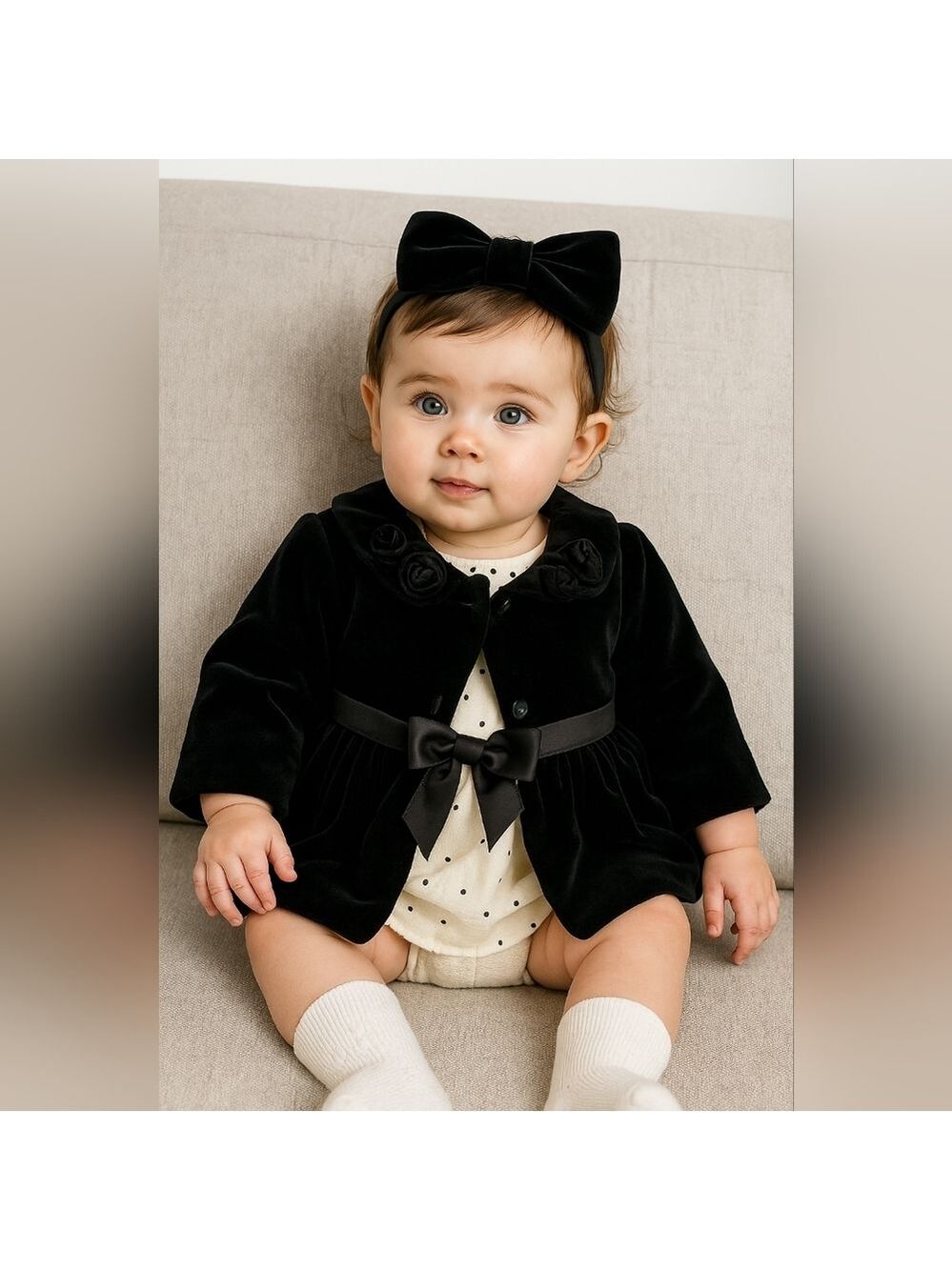 Wendy Bellisimo Black Velvet Baby Jacket